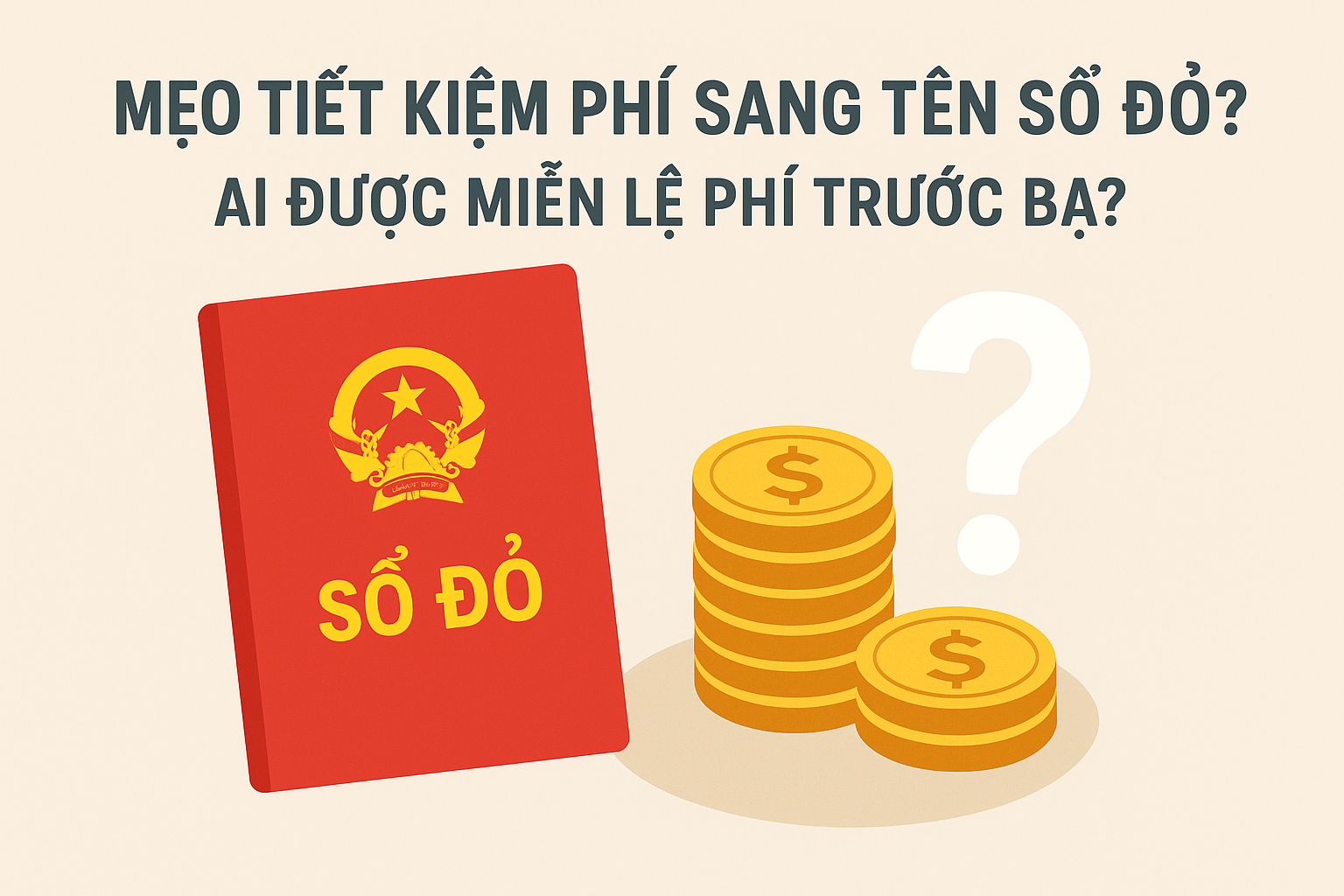 MẸO TIẾT KIỆM PHÍ SANG TÊN SỔ ĐỎ: AI ĐƯỢC MIỄN LỆ PHÍ TRƯỚC BẠ?