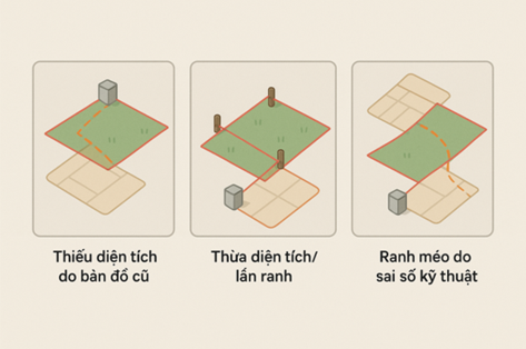 BẢN ĐỒ ĐỊA CHÍNH SAI - MẤT DIỆN TÍCH ĐẤT? KHI NÀO ĐƯỢC CẤP DIỆN TÍCH THEO ĐO ĐẠC THỰC TẾ