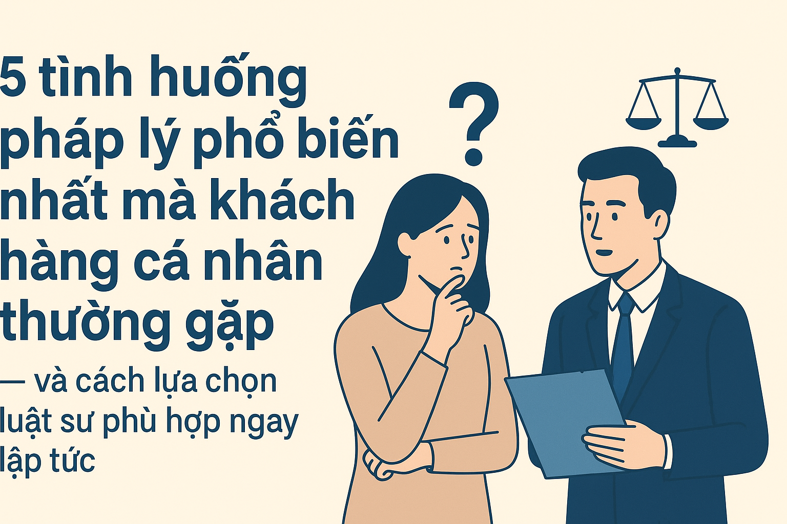 5 tình huống pháp lý phổ biến nhất mà khách hàng cá nhân thường gặp — và cách lựa chọn luật sư phù hợp ngay lập tức